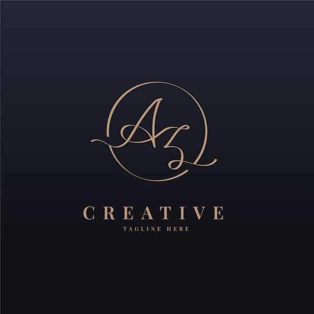 Sjabloon voor creatief professioneel az-logo