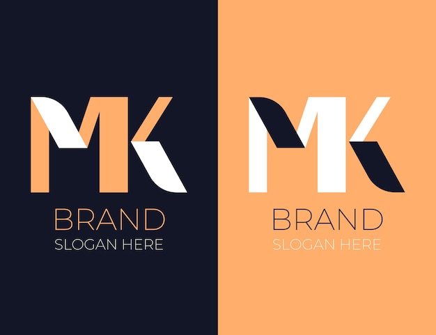 Sjabloon voor creatief professioneel mk-logo