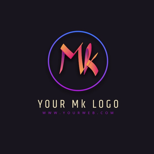 Gratis vector sjabloon voor creatief professioneel mk-logo