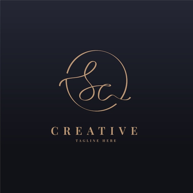 Sjabloon voor creatief professioneel sc-logo