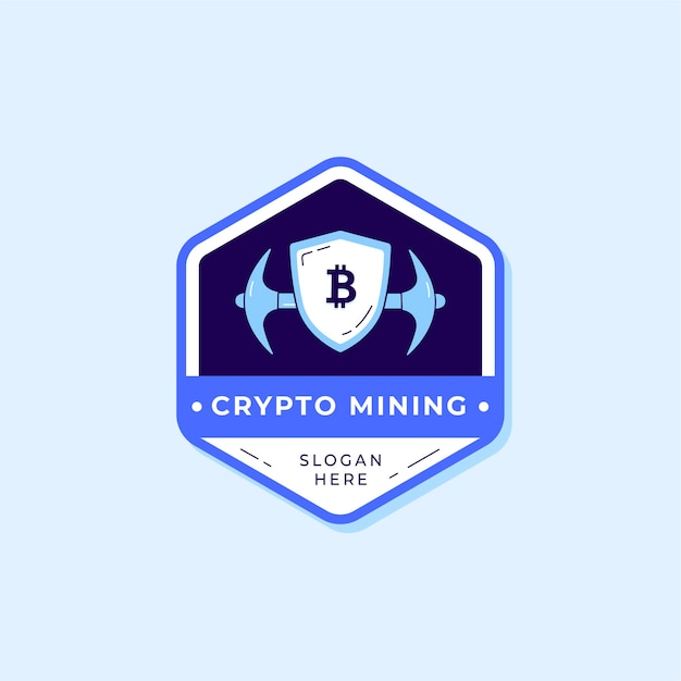 Gratis vector sjabloon voor crypto-mijnbouwlogo