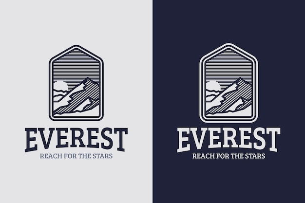 Sjabloon voor everest-logo in plat ontwerp