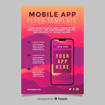 Sjabloon voor flyers voor mobiele app