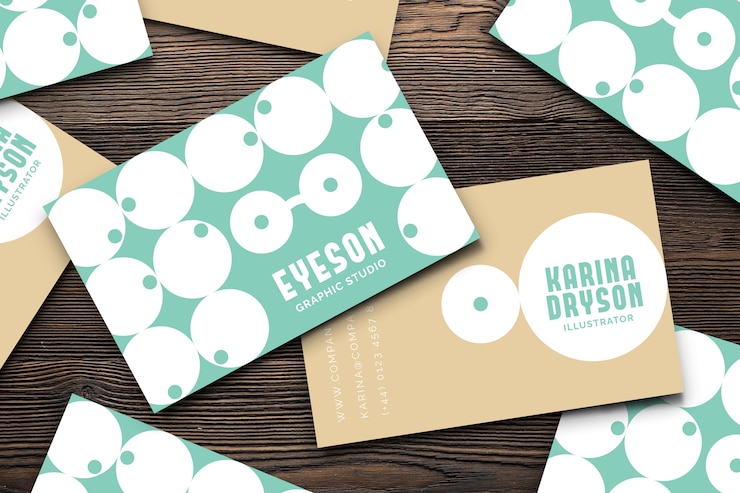 Gratis Vector sjabloon voor grafisch ontwerper visitekaartjes in grappige stijl
