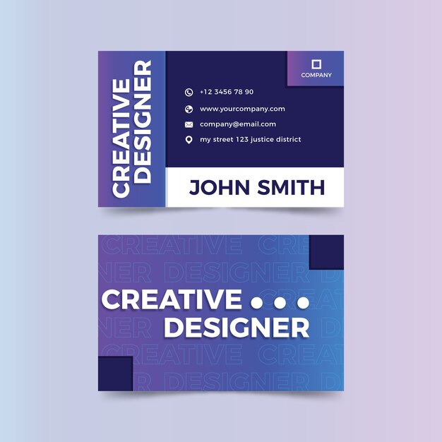 Sjabloon voor grappige creatieve designer visitekaartjes