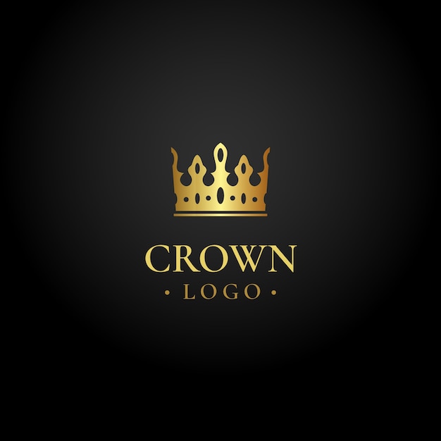 Gratis vector sjabloon voor het logo van de gradiëntgouden kroon