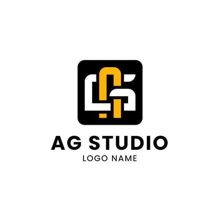 Gratis Vector sjabloon voor het logo van het platte ag-monogram