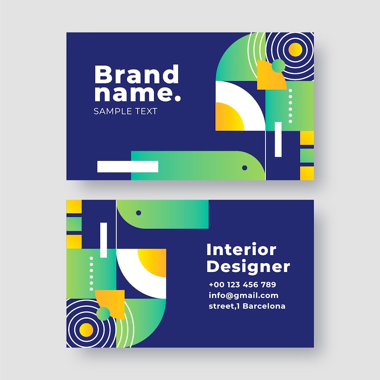 Gratis Vector sjabloon voor horizontale visitekaartjes met verloopmozaïek