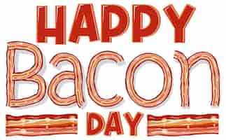 Gratis vector sjabloon voor internationale bacondag-poster