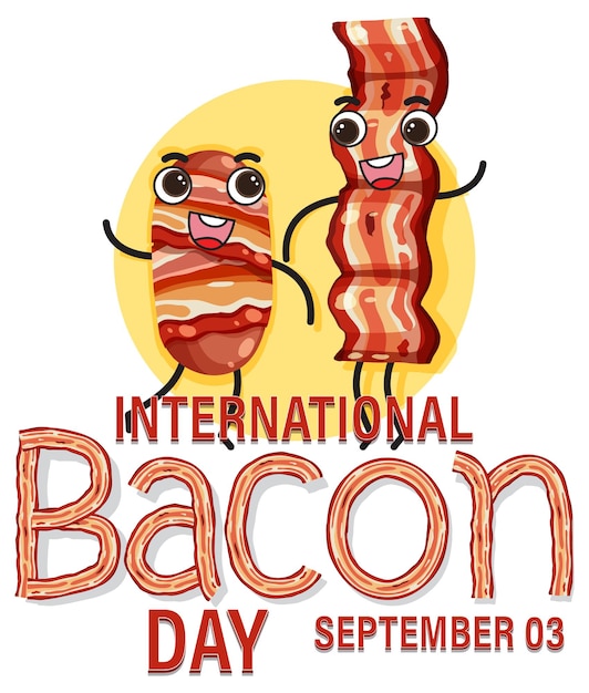 Gratis vector sjabloon voor internationale bacondag-poster