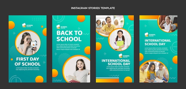 Gratis vector sjabloon voor internationale schoolverloop