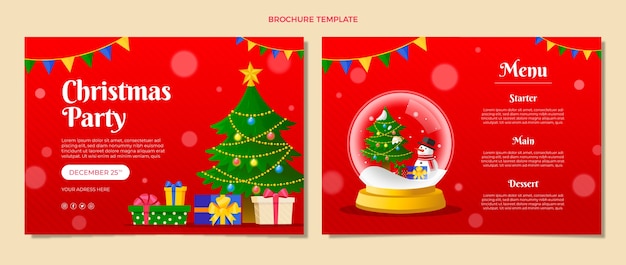 Gratis vector sjabloon voor kerstbrochure met kleurovergang