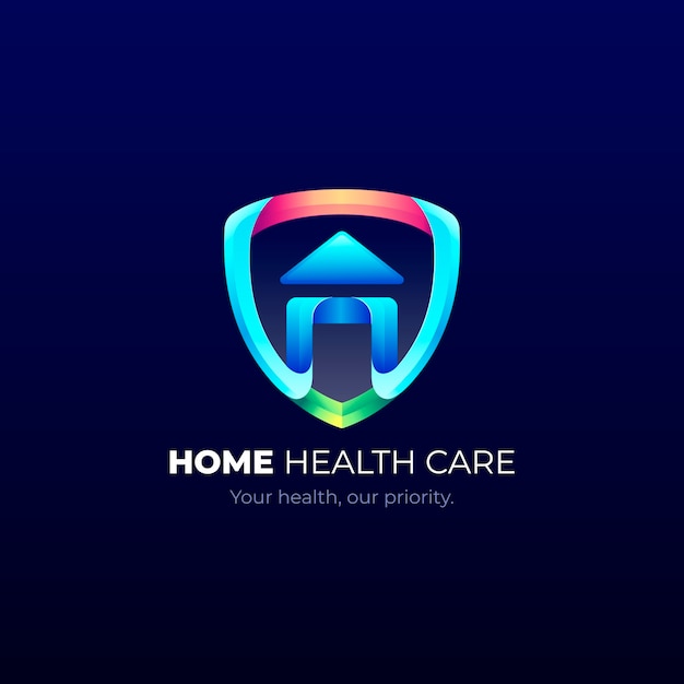 Gratis vector sjabloon voor kleurovergang gezondheidszorg logo