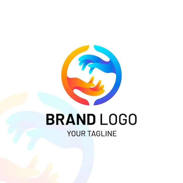 Gratis vector sjabloon voor logo met kleurovergang