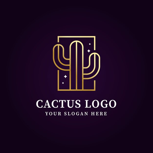 Sjabloon voor logo met verloopcactus