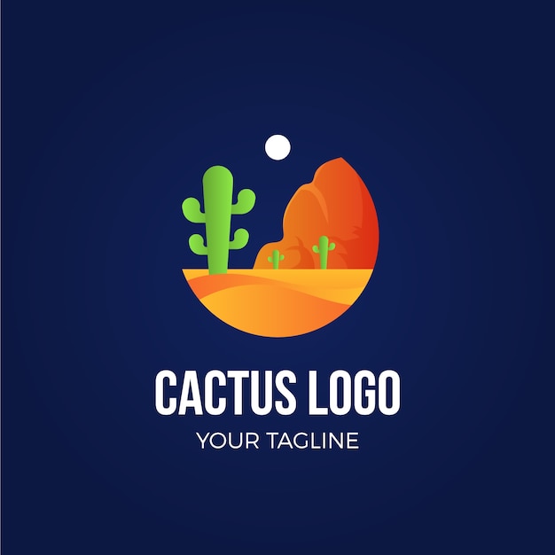 Sjabloon voor logo met verloopcactus