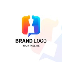 Gratis vector sjabloon voor logo met verloopcommunicatie