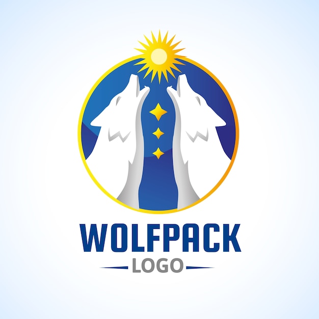 Gratis vector sjabloon voor merklogo van wolfpack