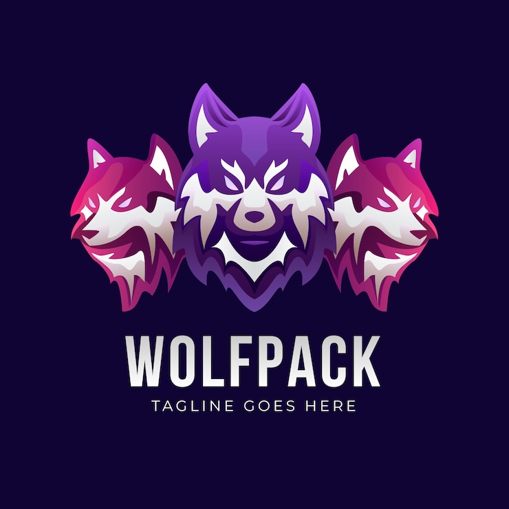 Gratis Vector sjabloon voor merklogo van wolfpack