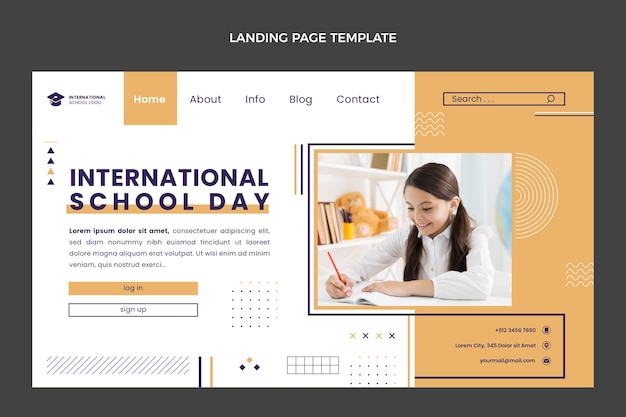 Gratis vector sjabloon voor minimaal internationaal schoolontwerp