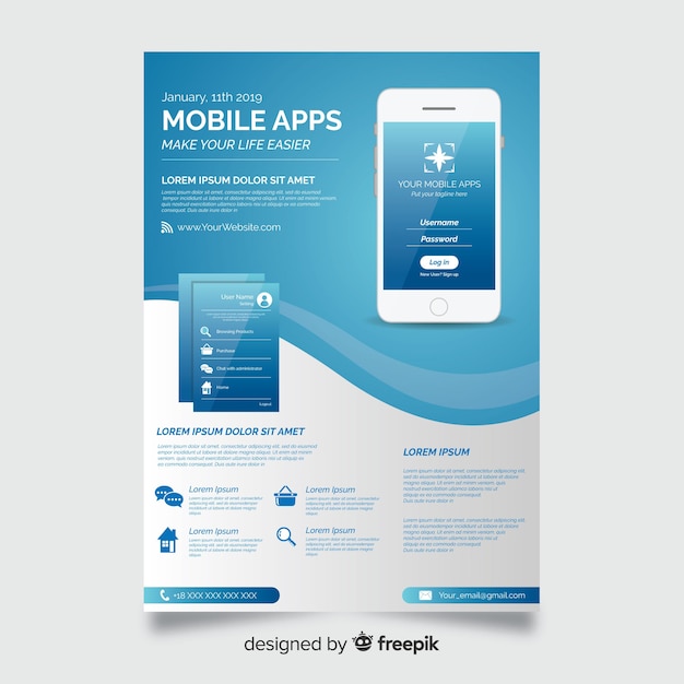 Sjabloon voor mobiele app-flyer