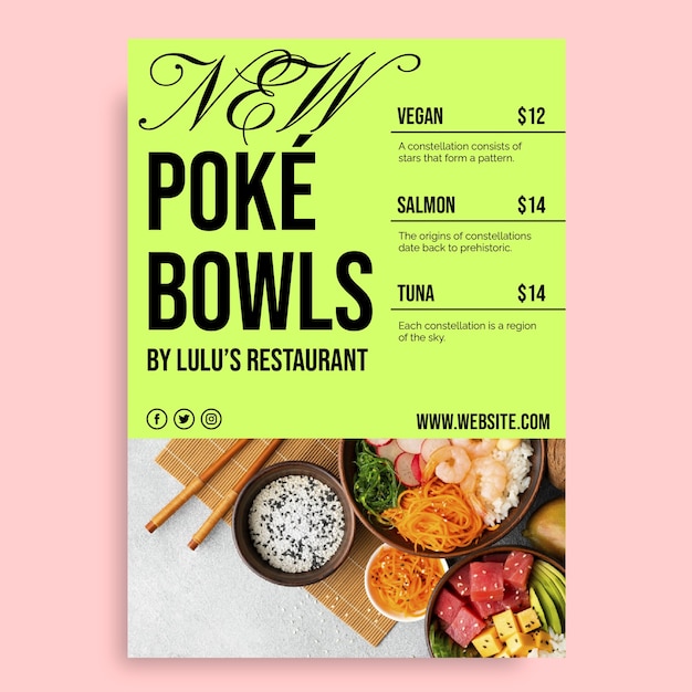 Sjabloon voor moderne restaurantposter