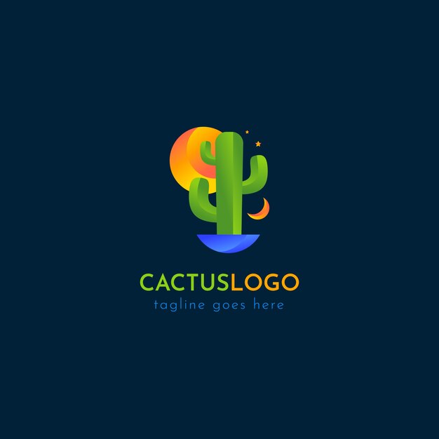 Sjabloon voor mooi cactuslogo