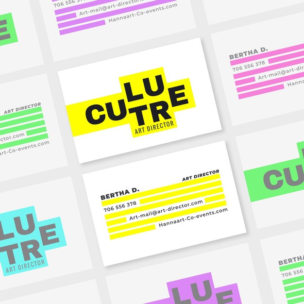 Sjabloon voor neon visitekaartjes