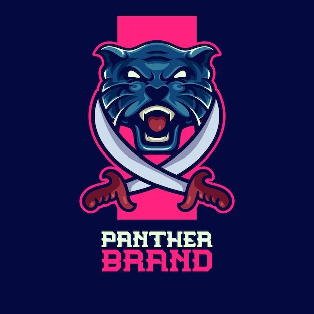 Gratis vector sjabloon voor panther animal mascot-logo