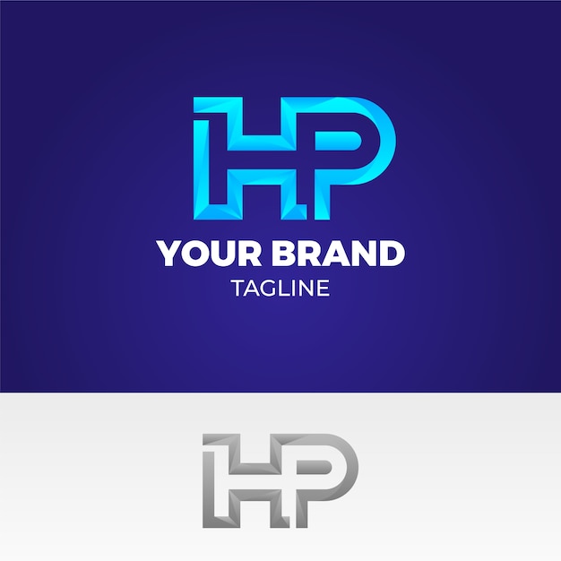 Sjabloon voor ph- of hp-logo met kleurovergang