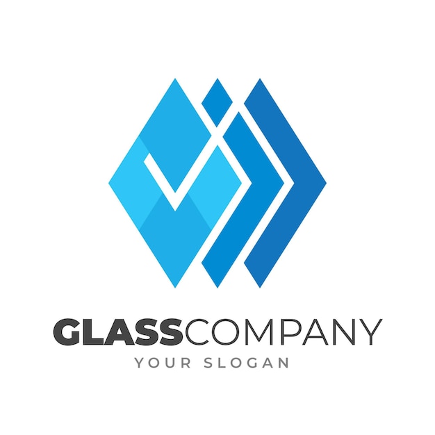 Gratis vector sjabloon voor plat glas logo