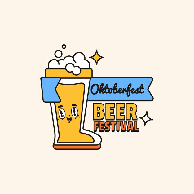 Sjabloon voor plat oktoberfest-logo