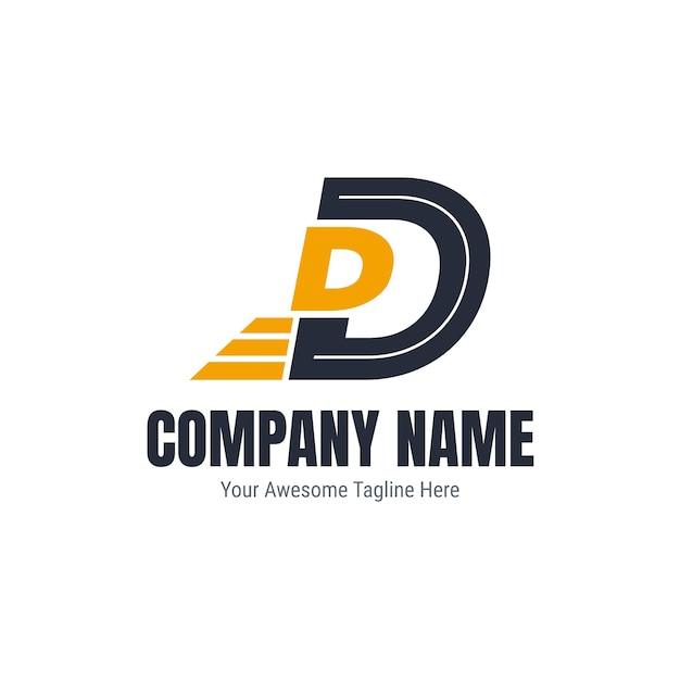 Sjabloon voor plat ontwerp dd-logo