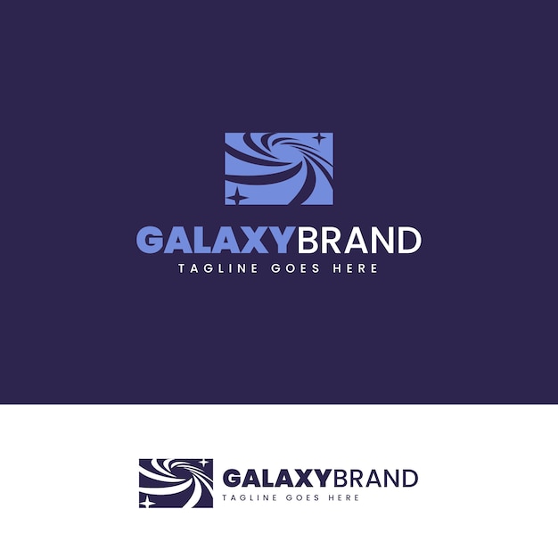 Sjabloon voor plat ontwerp Galaxy-logo