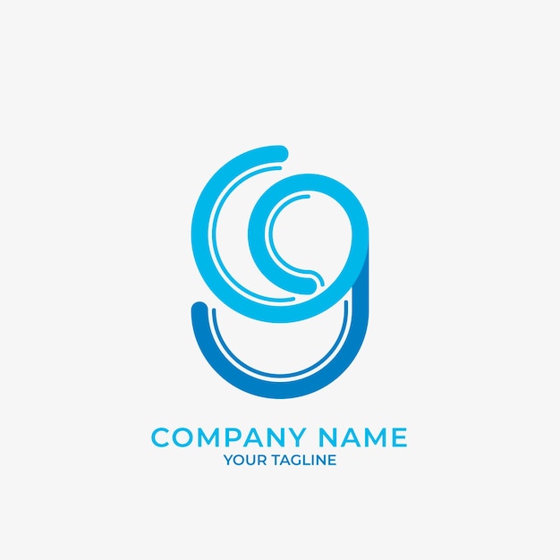 Sjabloon voor plat ontwerp gg-logo
