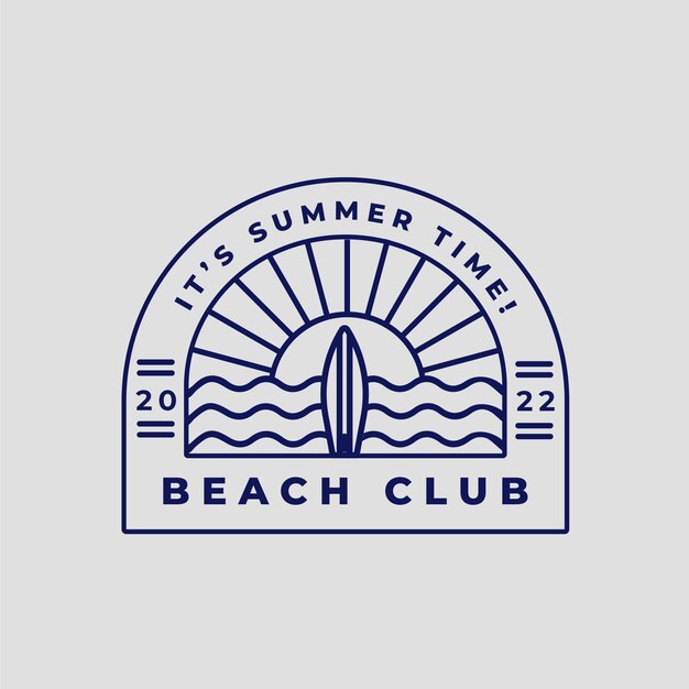 Sjabloon voor plat ontwerp strandclub logo