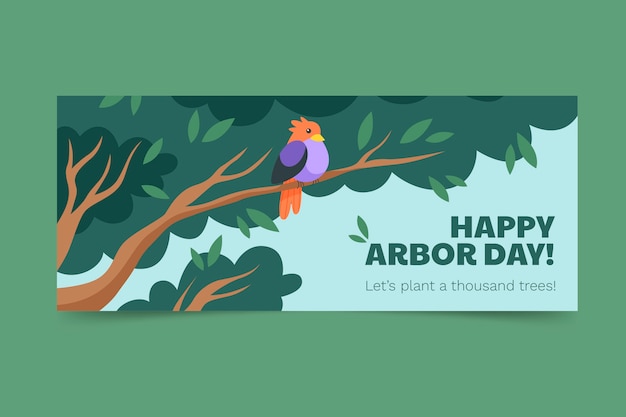 Gratis vector sjabloon voor plat prieel dag horizontaal spandoek