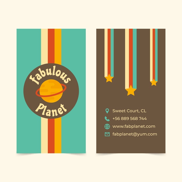 Gratis vector sjabloon voor plat retro verticaal spandoek