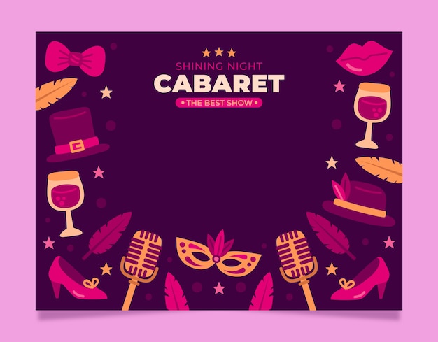 Gratis vector sjabloon voor platte cabaretfoto's