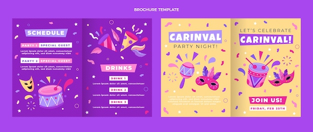 Sjabloon voor platte carnavalsbrochure