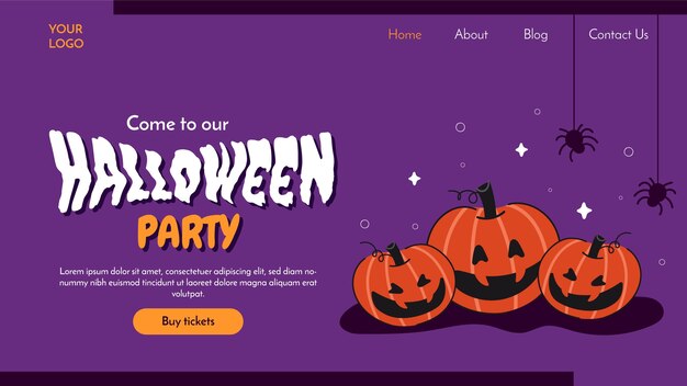 Gratis vector sjabloon voor platte halloween-bestemmingspagina