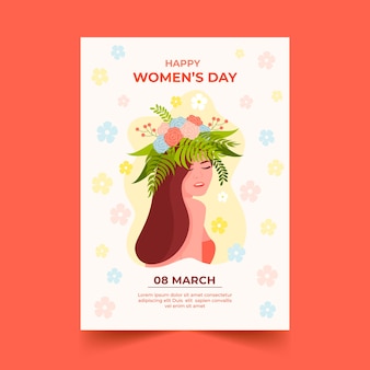 Sjabloon voor platte internationale vrouwendag verticale poster