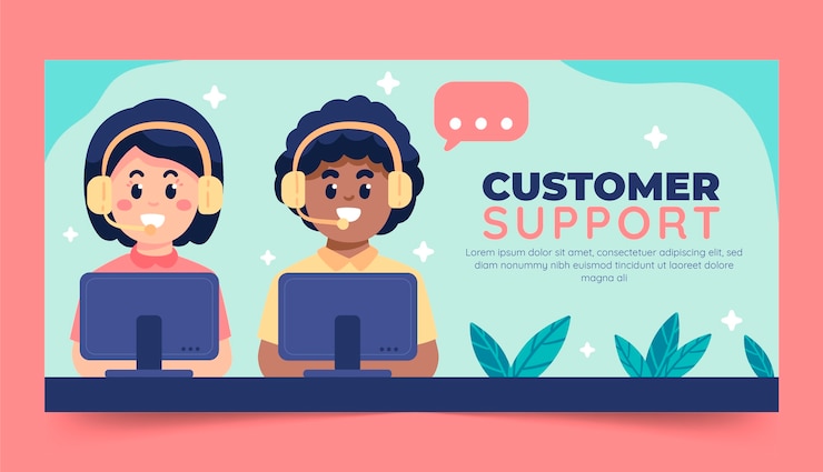 Gratis Vector sjabloon voor platte klantenservice week horizontale banner
