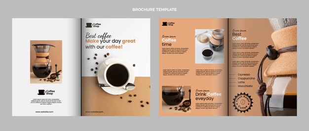 Sjabloon voor platte minimale coffeeshopbrochure