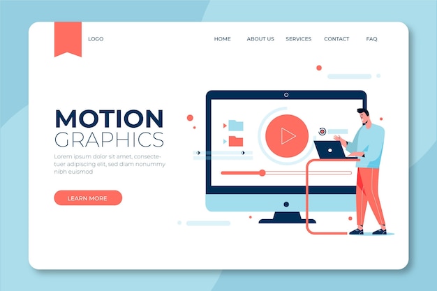 Sjabloon voor platte motiongraphics-bestemmingspagina