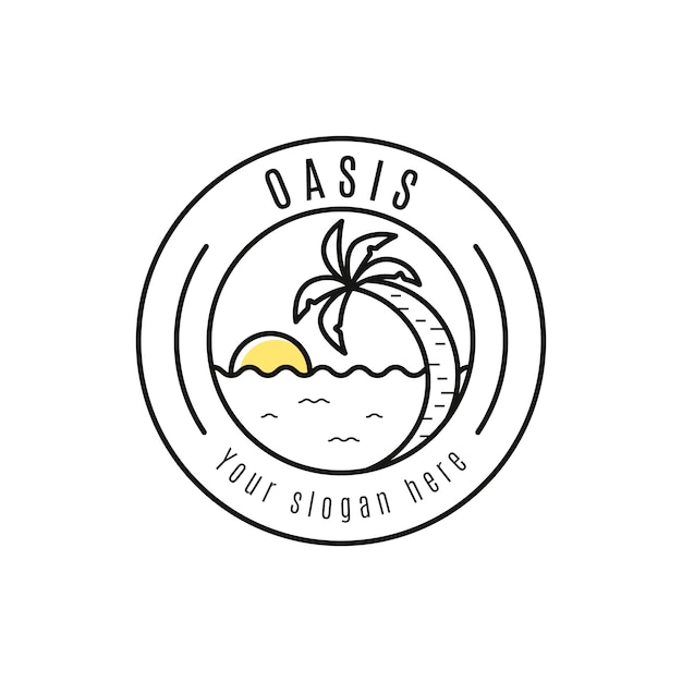 Sjabloon voor platte oase-logo