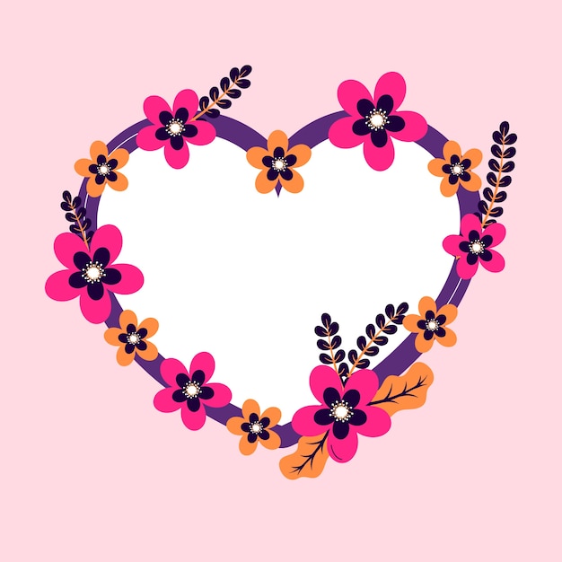 Gratis vector sjabloon voor platte valentijnsdag fotolijstjes