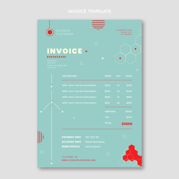 Sjabloon voor platte wetenschappelijke factuur
