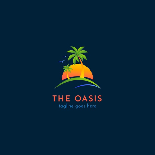 Gratis vector sjabloon voor prachtige oase-logo
