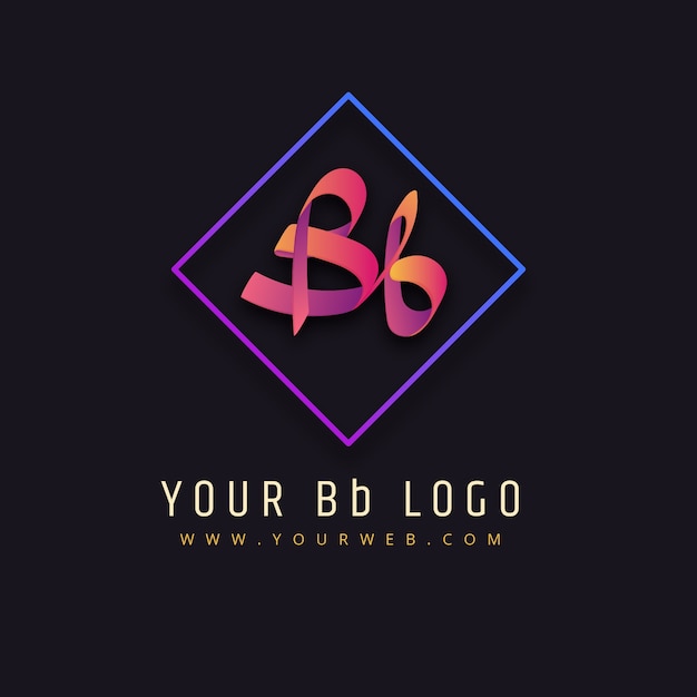 Gratis vector sjabloon voor professioneel bb-logo